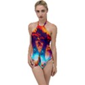 Sci-fi Fantasy Art Painting Colorful Pattern Go with the Flow One Piece Swimsuit View1