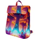 Sci-fi Fantasy Art Painting Colorful Pattern Flap Top Backpack View1