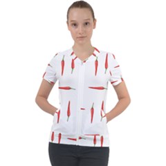 Pepper Short Sleeve Zip Up Jacket by SychEva
