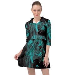 Angry Male Lion Predator Carnivore Mini Skater Shirt Dress by Salman4z