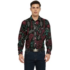 Abstract Pattern Men s Long Sleeve Pocket Shirt  by Salman4z