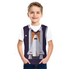 Rocket Space Universe Spaceship Kids  Basketball Tank Top by Salman4z