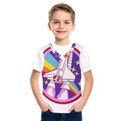 Badge Patch Pink Rainbow Rocket Kids  Basketball Tank Top by Salman4z