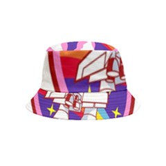 Badge Patch Pink Rainbow Rocket Bucket Hat (kids) by Salman4z