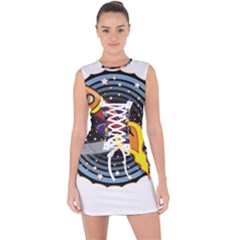 Rocket Space Clipart Illustrator Lace Up Front Bodycon Dress by Salman4z