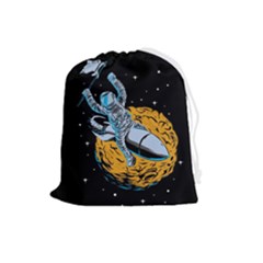 Astronaut Planet Space Science Drawstring Pouch (large) by Salman4z