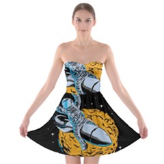 Astronaut Planet Space Science Strapless Bra Top Dress by Salman4z