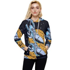 Astronaut Planet Space Science Women s Lightweight Drawstring Hoodie by Salman4z