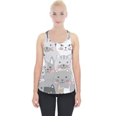 Cute Cats Seamless Pattern Piece Up Tank Top by Salman4z