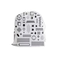 Pattern Hipster Abstract Form Geometric Line Variety Shapes Polkadots Fashion Style Seamless Drawstring Pouch (large) by Salman4z