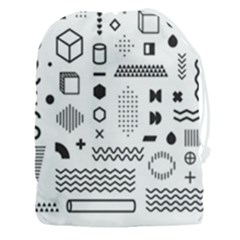 Pattern Hipster Abstract Form Geometric Line Variety Shapes Polkadots Fashion Style Seamless Drawstring Pouch (3xl) by Salman4z