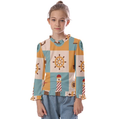 Nautical Elements Collection Kids  Frill Detail Tee by Salman4z
