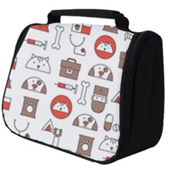 Vector Thin Line Art Vet Seamless Pattern Full Print Travel Pouch (big) by Salman4z