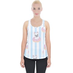 French Bulldog Dog Seamless Pattern Piece Up Tank Top by Salman4z