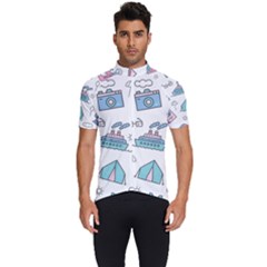 Transportation Seamless Pattern Men s Short Sleeve Cycling Jersey by Salman4z