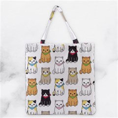 Cat Kitten Seamless Pattern Grocery Tote Bag by Salman4z