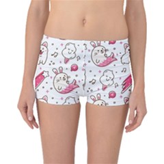 Cute Animal Seamless Pattern Kawaii Doodle Style Boyleg Bikini Bottoms by Salman4z
