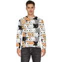 Cute-cat-kitten-cartoon-doodle-seamless-pattern Men s Fleece Sweatshirt View1
