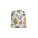 Happy-cats-pattern-background Drawstring Pouch (Small) View1