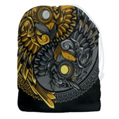 Yin-yang-owl-doodle-ornament-illustration Drawstring Pouch (3xl) by Salman4z