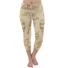 Ice-cream-vintage-pattern Capri Winter Leggings  by Salman4z