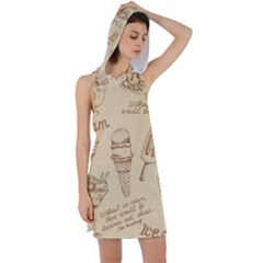 Ice-cream-vintage-pattern Racer Back Hoodie Dress by Salman4z