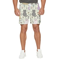 Funny Cartoon Cats Seamless Pattern Men s Runner Shorts by Salman4z