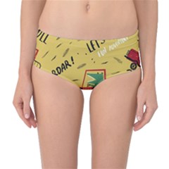 Childish-seamless-pattern-with-dino-driver Mid-waist Bikini Bottoms by Salman4z