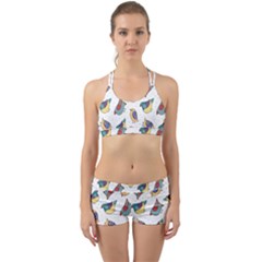 Seamless-pattern-with-hand-drawn-bird-black Back Web Gym Set by Salman4z
