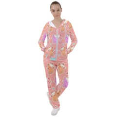 Cute-kawaii-kittens-seamless-pattern Women s Tracksuit by Salman4z
