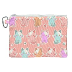 Cute-kawaii-kittens-seamless-pattern Canvas Cosmetic Bag (xl) by Salman4z