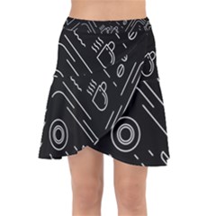 Coffee-background Wrap Front Skirt by Salman4z