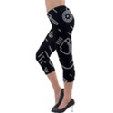 Coffee-background Lightweight Velour Capri Leggings  View3