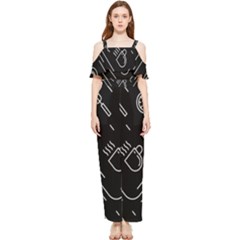 Coffee-background Draped Sleeveless Chiffon Jumpsuit by Salman4z