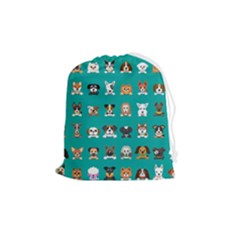 Different-type-vector-cartoon-dog-faces Drawstring Pouch (medium) by Salman4z