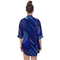 Classic-blue-background-abstract-style Open Front Chiffon Kimono View2