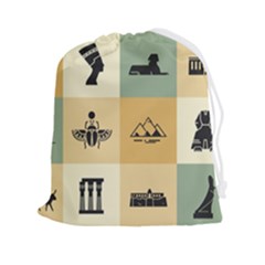 Egyptian-flat-style-icons Drawstring Pouch (2xl) by Salman4z