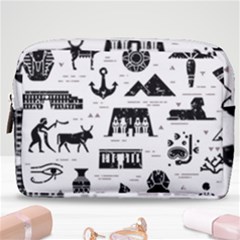 Dark-seamless-pattern-symbols-landmarks-signs-egypt --- Make Up Pouch (medium) by Salman4z