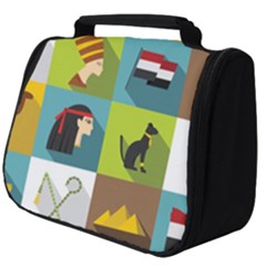 Egypt-travel-items-icons-set-flat-style Full Print Travel Pouch (big) by Salman4z