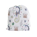 Seamless-pattern-cute-unicorn-cartoon-hand-drawn Drawstring Pouch (XL) View1