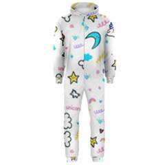 Unicorns-rainbows-seamless-pattern Hooded Jumpsuit (men) by Salman4z