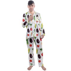 Vegetable Men s Long Sleeve Satin Pajamas Set by SychEva