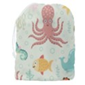 Underwater-seamless-pattern-light-background-funny Drawstring Pouch (3XL) View2