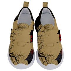 Halloween Moon Haunted House Full Moon Dead Tree Kids  Velcro No Lace Shoes by Ravend
