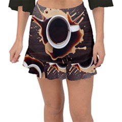 Coffee Cafe Espresso Drink Beverage Fishtail Mini Chiffon Skirt by Ravend