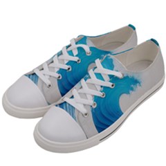 Wave Tsunami Tidal Wave Ocean Sea Water Women s Low Top Canvas Sneakers by Ravend