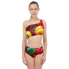 Colorful Capsicum Spliced Up Two Piece Swimsuit by Sparkle