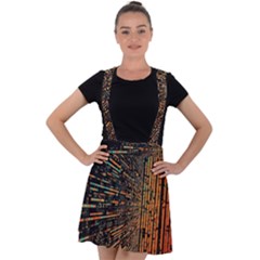 Data Abstract Abstract Background Background Velvet Suspender Skater Skirt by Ravend