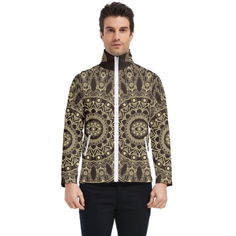 Hamsa-hand-drawn-symbol-with-flower-decorative-pattern Men s Bomber Jacket by Salman4z