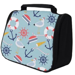 Nautical-marine-symbols-seamless-pattern Full Print Travel Pouch (big) by Salman4z